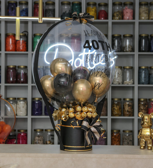 Personalised Luxury Balloon & Chocolate Gift Arrangement – Custom Message