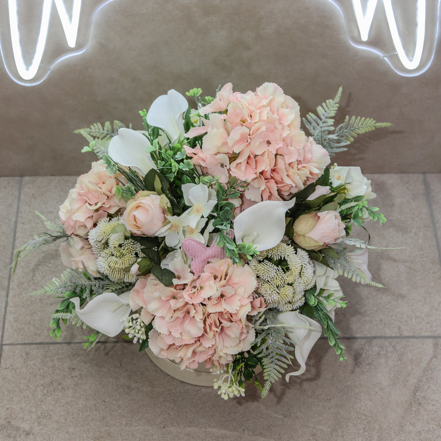🌸 Artificial Hydrangea & Rose Box Arrangement