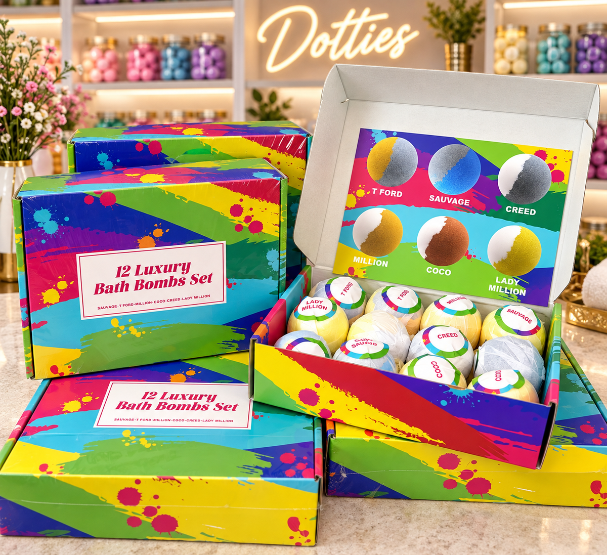 12 Luxury Bath Bombs Gift Set – Designer Fragrance Inspired
