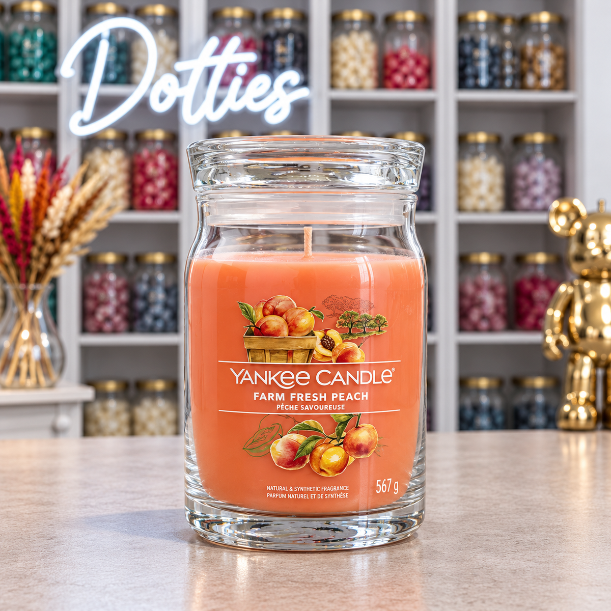 Dotties "Farm Fresh Peach" Yankee Candle Signature Jar (567g)