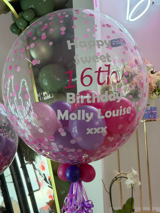 Personalised 24” Helium Bubble Balloon