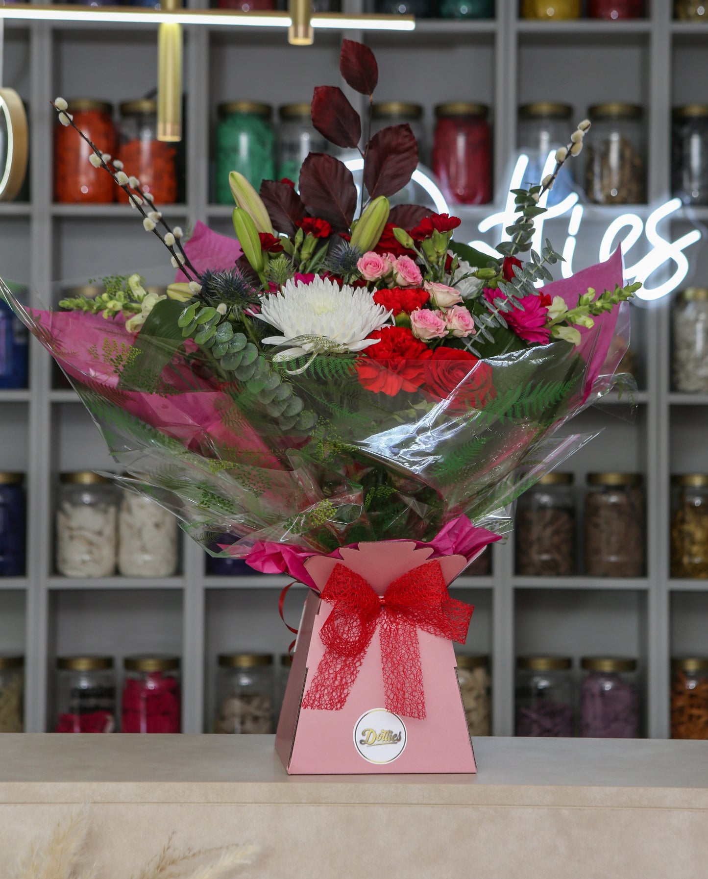 Dotties “Love” Aqua Bouquet