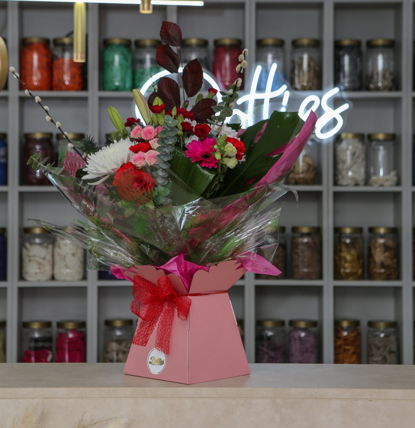 Dotties “Love” Aqua Bouquet