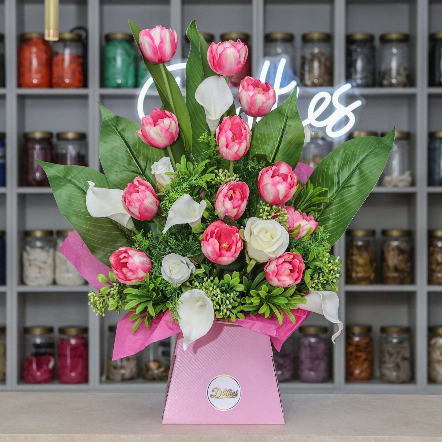 🌸 Artificial Tulip & Lily Arrangement