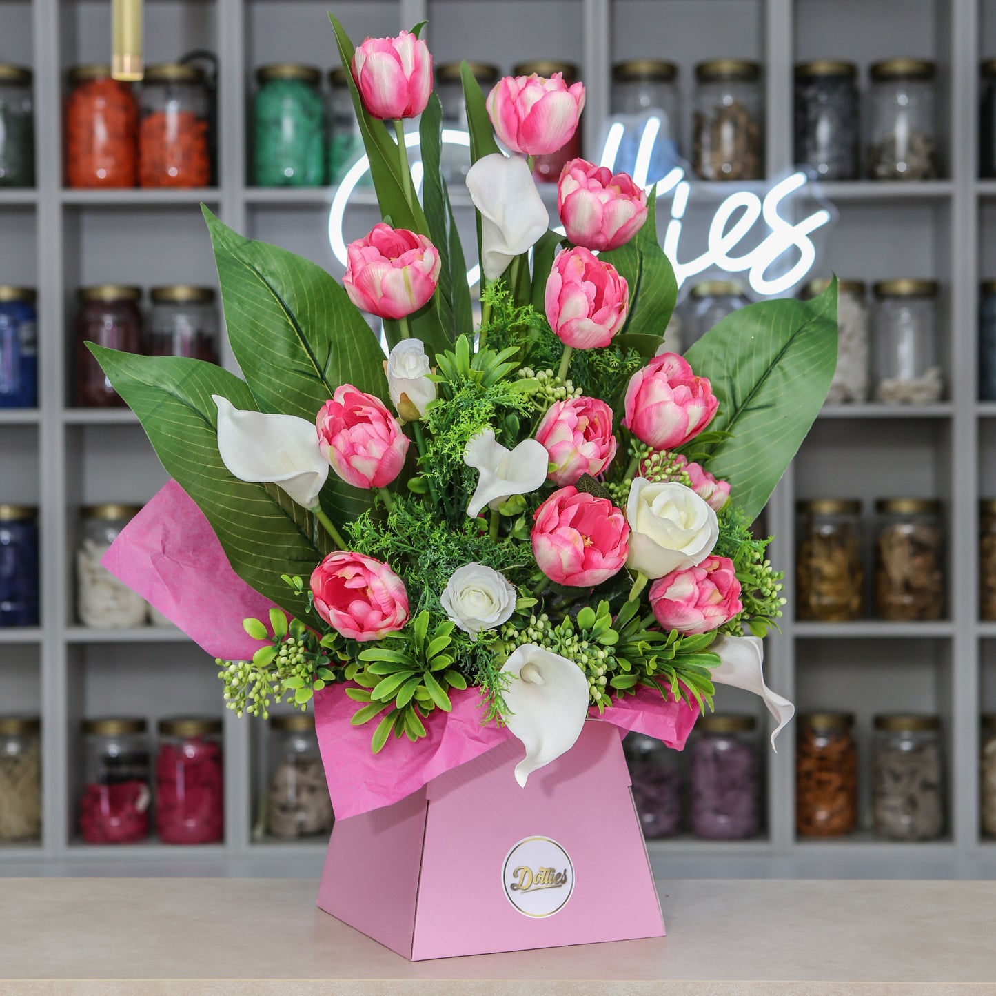 🌸 Artificial Tulip & Lily Arrangement