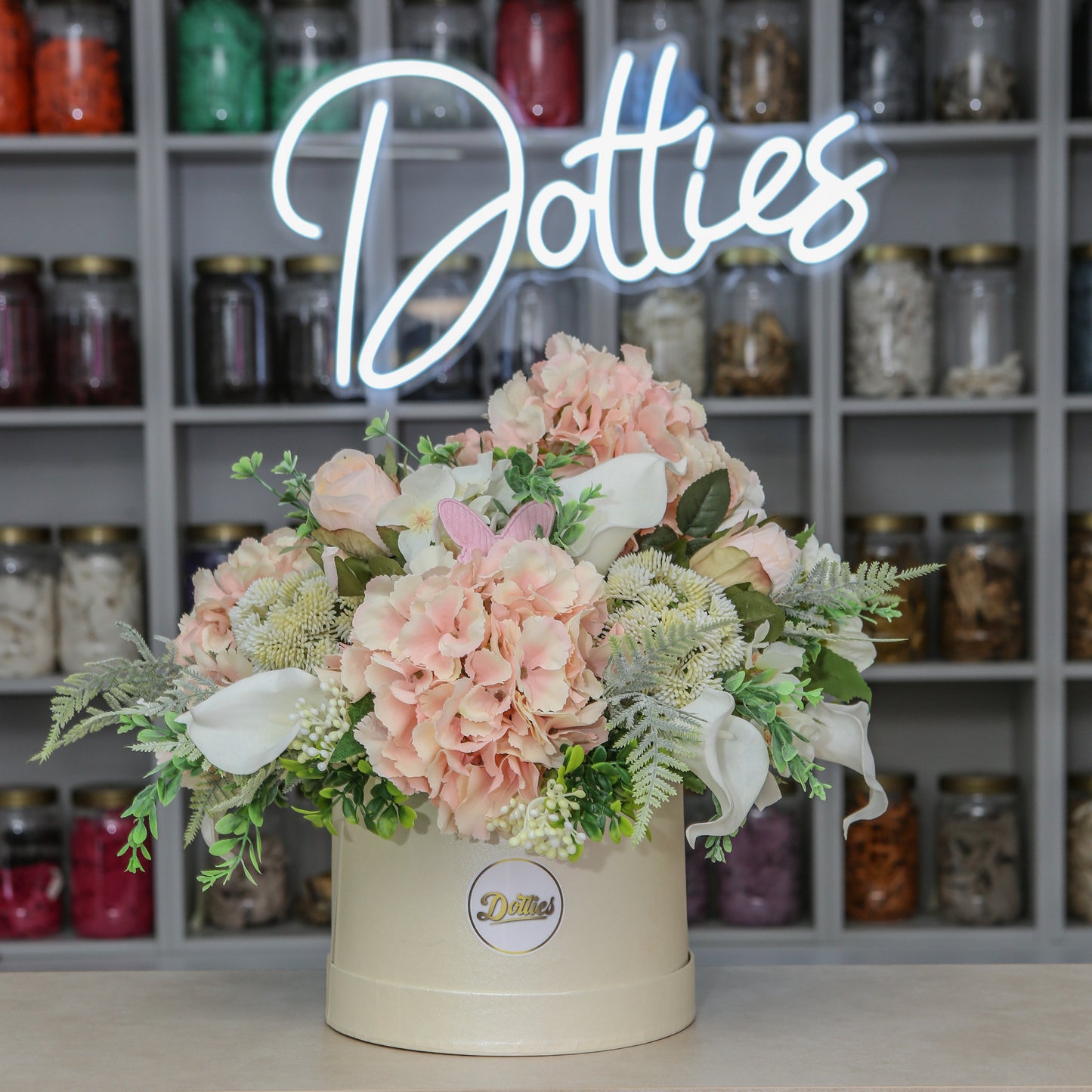 🌸 Artificial Hydrangea & Rose Box Arrangement