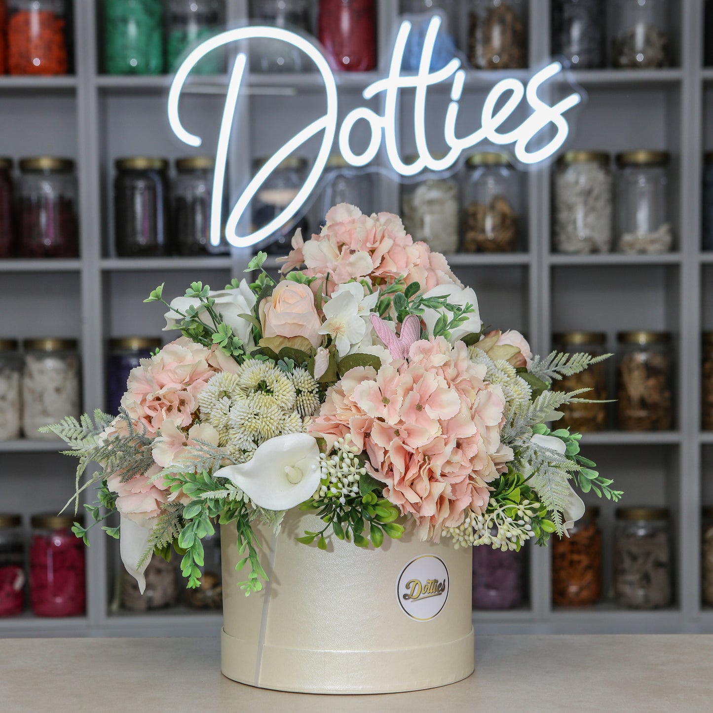 🌸 Artificial Hydrangea & Rose Box Arrangement