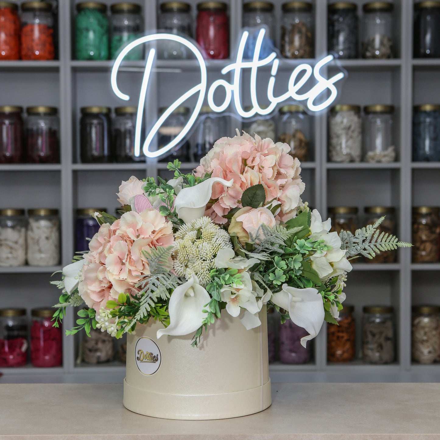 🌸 Artificial Hydrangea & Rose Box Arrangement