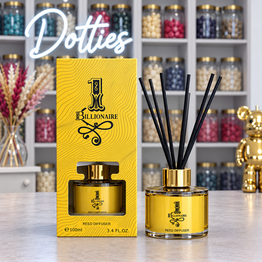 "1 Billionaire" Luxury Gold & Yellow Reed Diffuser – 100ml