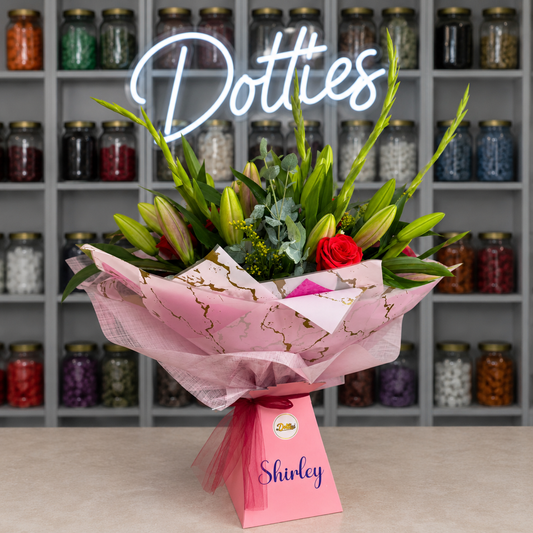Elegant Lily & Rose Gift Box Arrangement