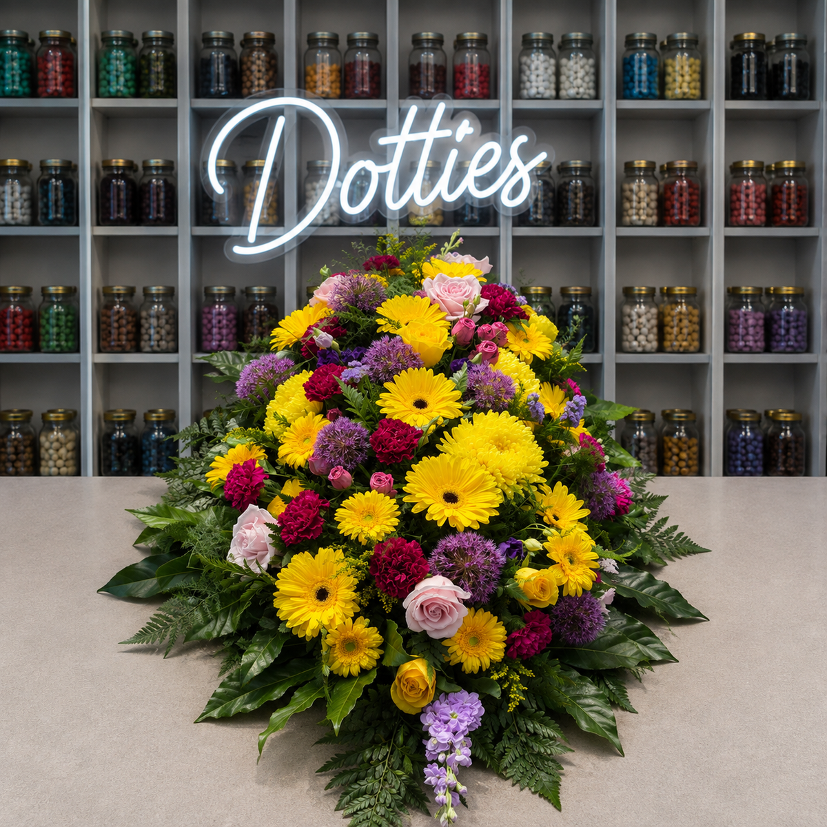 Golden Memories Floral Tribute Casket Spray