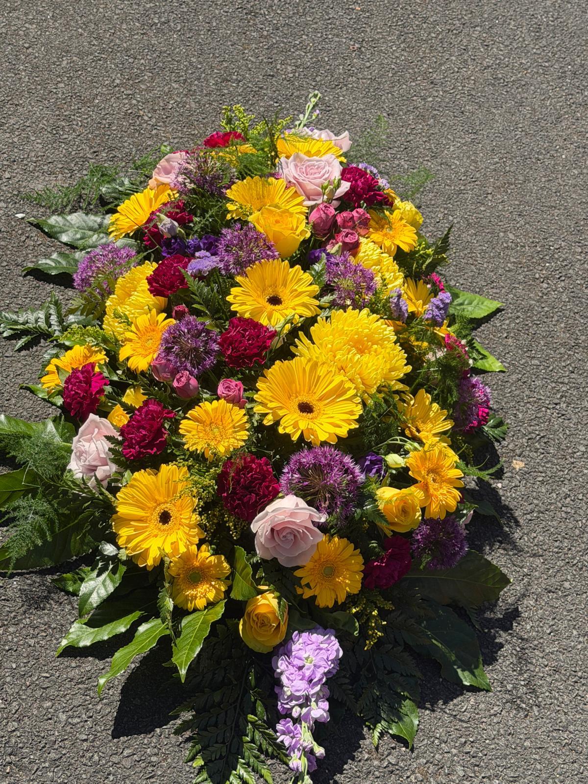 Golden Memories Floral Tribute Casket Spray