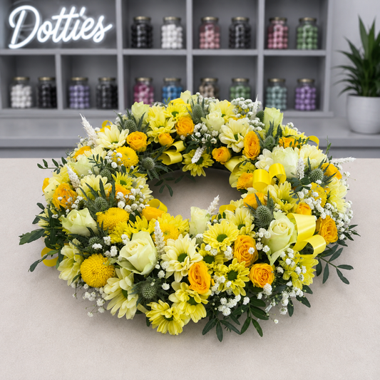 The Golden Sunbeams Remembrance Funeral Wreath