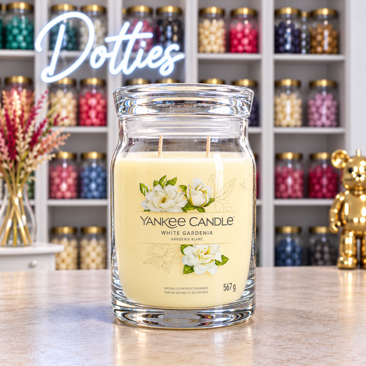 Dotties "White Gardenia" Yankee Candle Signature Jar (567g)